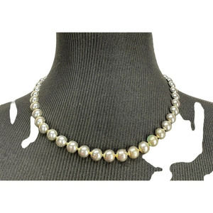 Vintage PREMIER DESIGNS Signed Legacy Silver Round Flat Lay Metal Chain Necklace